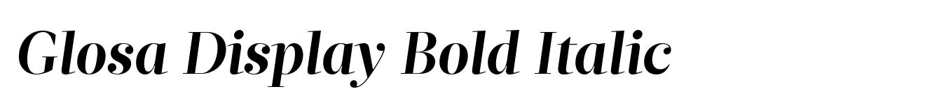 Glosa Display Bold Italic